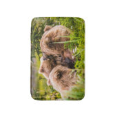 ママは彼女の2つの子供を看護するクラーク湖ナシア バスマット (正面縦)