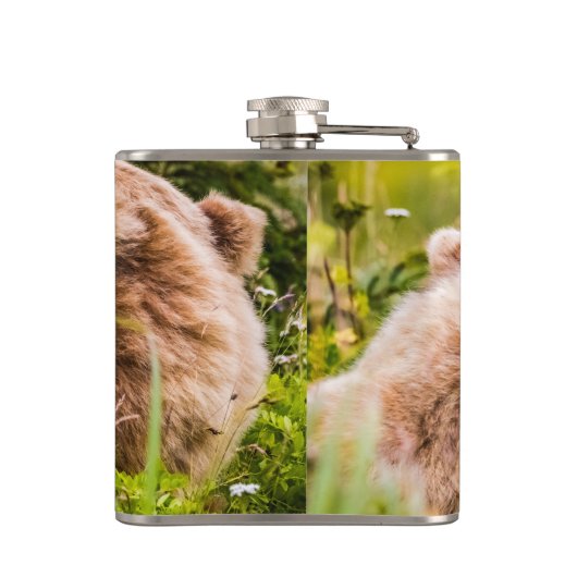 ママは彼女の2つの子供を看護するクラーク湖ナシア フラスク (裏面)