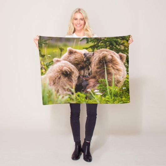 ママは彼女の2つの子供を看護するクラーク湖ナシア フリースブランケット (インサイチュ)