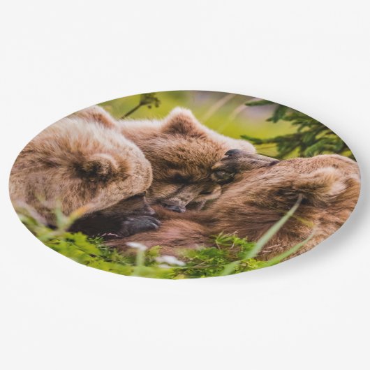 ママは彼女の2つの子供を看護するクラーク湖ナシア ペーパープレート (アングル)