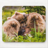 ママは彼女の2つの子供を看護するクラーク湖ナシア マウスパッド (正面)