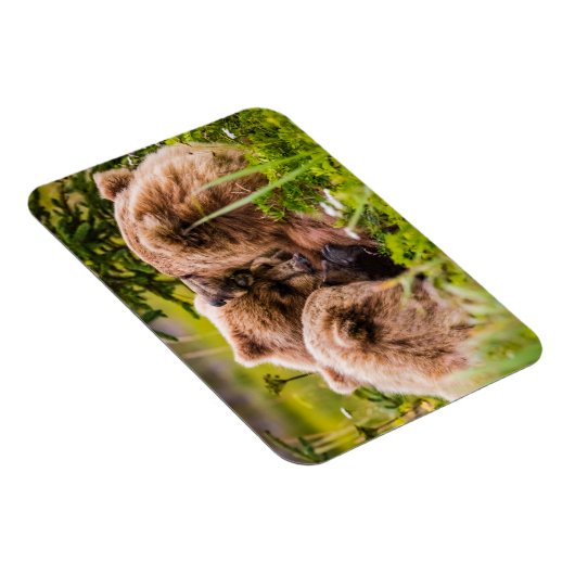 ママは彼女の2つの子供を看護するクラーク湖ナシア マグネット (右側)