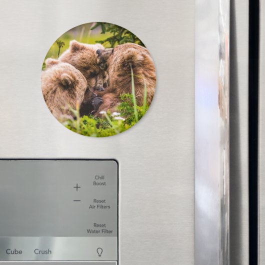 ママは彼女の2つの子供を看護するクラーク湖ナシア マグネット (インサイチュ (冷蔵庫))