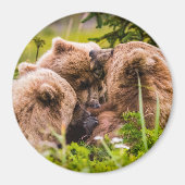 ママは彼女の2つの子供を看護するクラーク湖ナシア マグネット (正面)