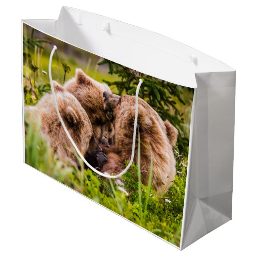 ママは彼女の2つの子供を看護するクラーク湖ナシア ラージペーパーバッグ (裏面アングル)