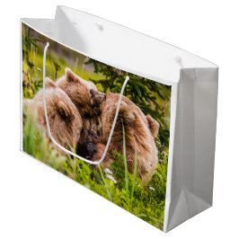 ママは彼女の2つの子供を看護するクラーク湖ナシア ラージペーパーバッグ