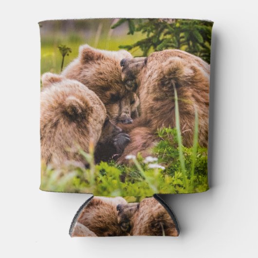 ママは彼女の2つの子供を看護するクラーク湖ナシア 缶クーラー (正面)