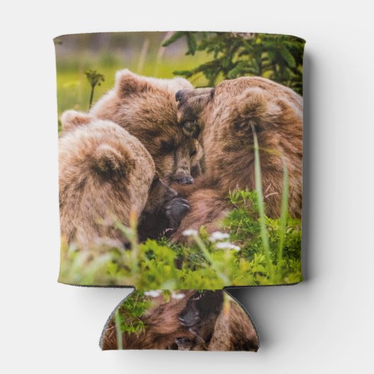 ママは彼女の2つの子供を看護するクラーク湖ナシア 缶クーラー (裏面)