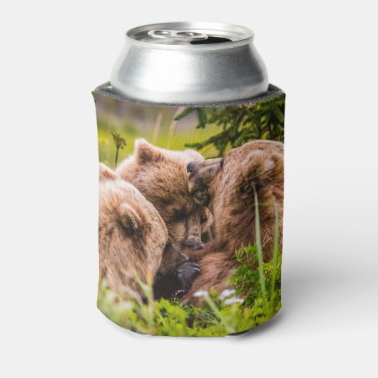 ママは彼女の2つの子供を看護するクラーク湖ナシア 缶クーラー (缶裏面)