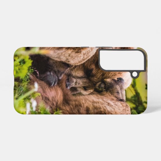 ママは彼女の2つの子供を看護するクラーク湖ナシア SAMSUNG GALAXYケース (裏面横)