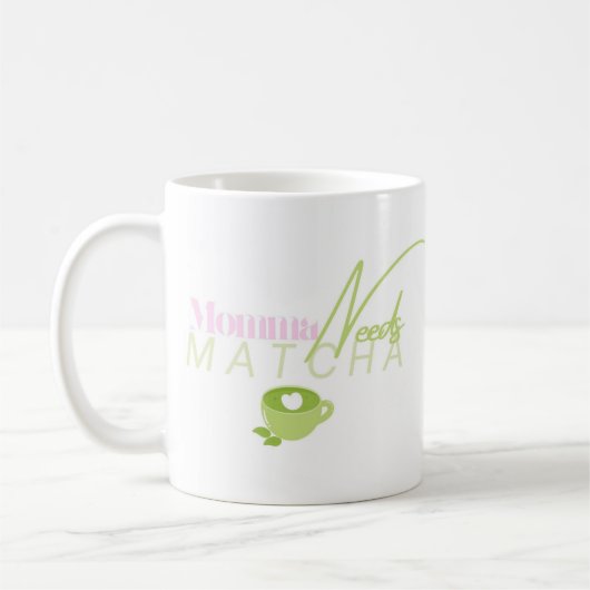 ママは抹茶、抹茶、ガーリー抹茶が必要 コーヒーマグカップ (左)