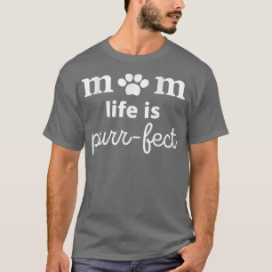 ママは猫のグラフィックおもしろいが大好きで、ママの人生は純粋 Tシャツ