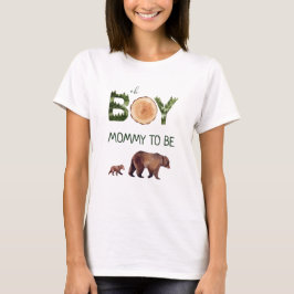 ママは男の子にベビーシャワー Tシャツ