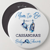 ママは男の子のシャワーだよパーソナライズされた 缶バッジ (正面&裏面)