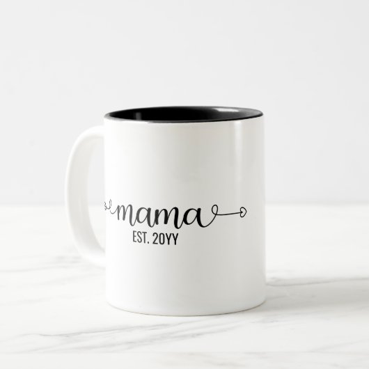 ママは確かにお土産にパーソナライズされたなる ツートーンマグカップ (正面左)