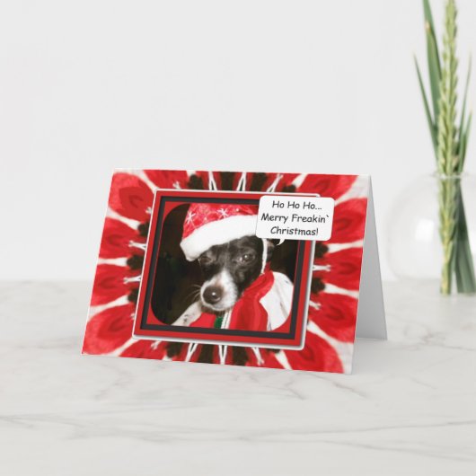 ママは私に服を着メリーて、クリスマス シーズンカード (正面)