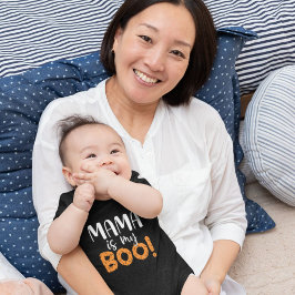 ママは私のブー！ブラック ベビーボディスーツ