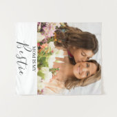 ママは私のベストフレンド カスタマイズ 名前 フォト タペストリー (正面(横))