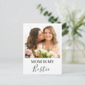 ママは私のベストフレンド カスタマイズ 名前 フォト ポストカード (スタンド正面)