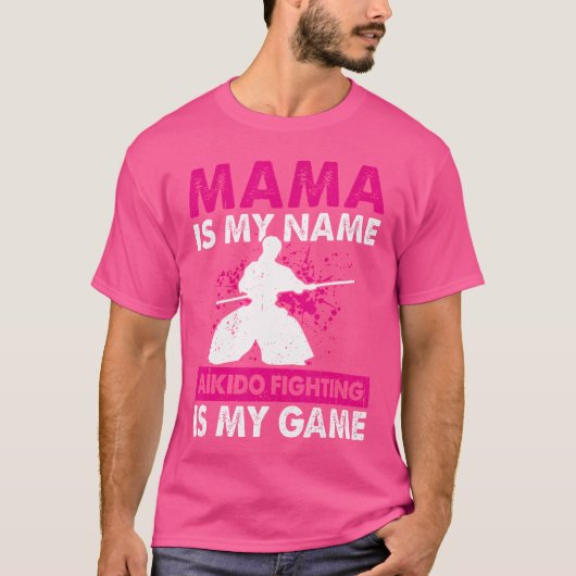 ママは私の名前の合気道の戦いは私のゲームMama Ai Tシャツ (正面)