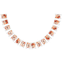 ママは秋フローラ葉の赤ちゃんシャワー バンティングフラッグ