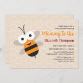 ママは蜂蜜になるのまわりに赤ちゃんシャワーハニカム 招待状 (正面/裏面)