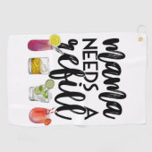 ママは補充が必要だ ゴルフタオル (横)