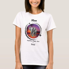 ママは謎めいた魔法と態度と魂のTシャツ 象 Tシャツ
