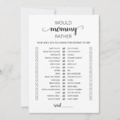 ママは赤ちゃんシャワーゲームカードを買う 招待状 (正面)