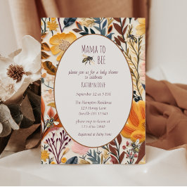 ママは野生の花のヴィンテージの赤ちゃんシャワー 招待状