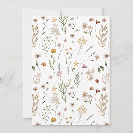 ママは野生の花の赤ちゃんシャワー 招待状 (裏面)