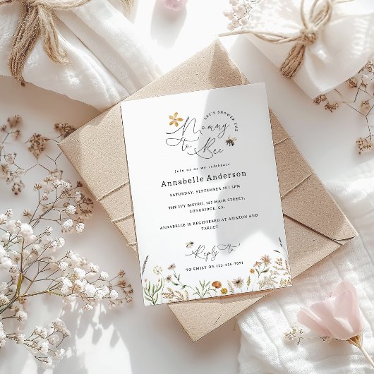 ママは野生の花の赤ちゃんシャワー 招待状