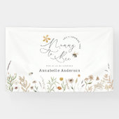 ママは野生の花の赤ちゃんシャワー 横断幕 (横)