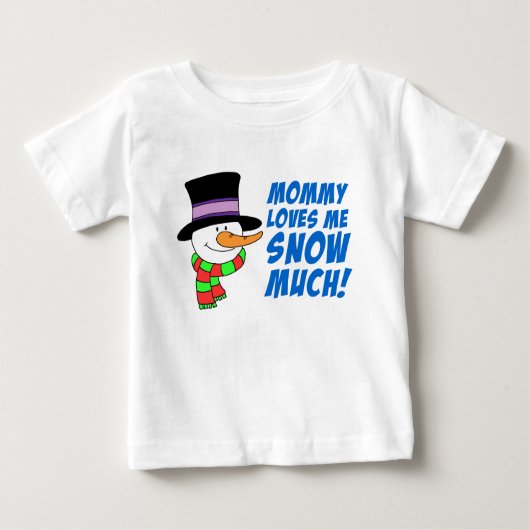 ママは雪が大好き ベビーTシャツ (正面)