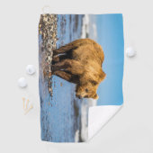 ママは2人の子どもたちを見ている ゴルフタオル (インサイチュ)