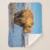 ママは2人の子どもたちを見ている シェルパブランケット (正面)