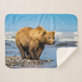 ママは2人の子どもたちを見ている シェルパブランケット (正面(横))