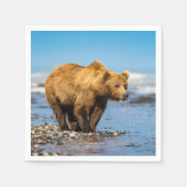 ママは2人の子どもたちを見ている スタンダードカクテルナプキン (正面)