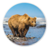 ママは2人の子どもたちを見ている セラミックノブ (正面)