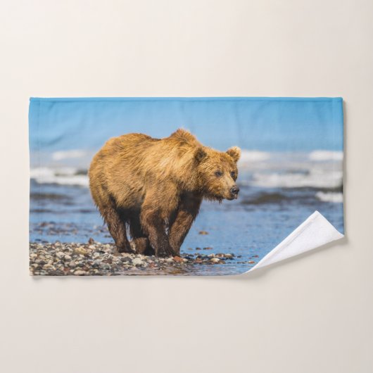 ママは2人の子どもたちを見ている バスタオルセット (ハンドタオル)