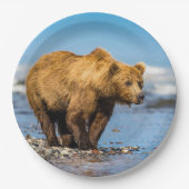 ママは2人の子どもたちを見ている ペーパープレート (正面)