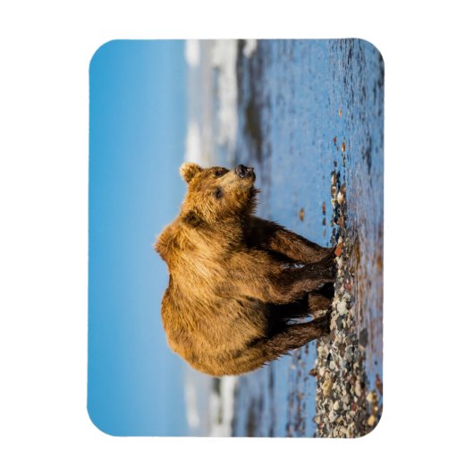 ママは2人の子どもたちを見ている マグネット (縦)