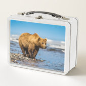 ママは2人の子どもたちを見ている メタルランチボックス (正面)