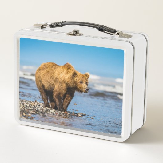 ママは2人の子どもたちを見ている メタルランチボックス (正面)