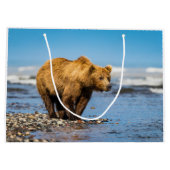 ママは2人の子どもたちを見ている ラージペーパーバッグ (裏面)