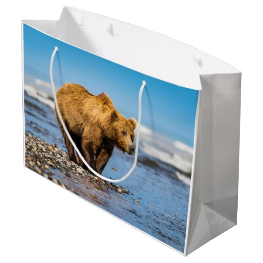 ママは2人の子どもたちを見ている ラージペーパーバッグ (裏面アングル)