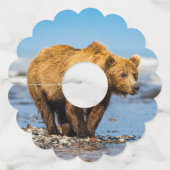 ママは2人の子どもたちを見ている ワイングラスタグ (正面)