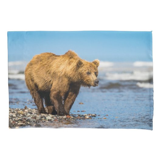 ママは2人の子どもたちを見ている 枕カバー (正面)