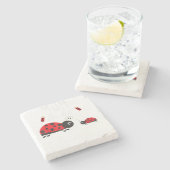 ママはLadybug赤ちゃんシャワーLadybugママ ストーンコースター (横)