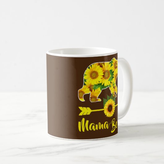 ママひまわりおもしろい母の日ママと コーヒーマグカップ (正面右)